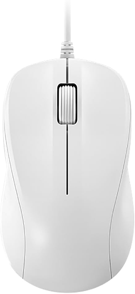 USB Silent Wired Computer Mouse with  for Office and Home, 1200DPI, Premium and Portable, Compatible with Windows PC, Laptop, Desktop, Notebook (White)