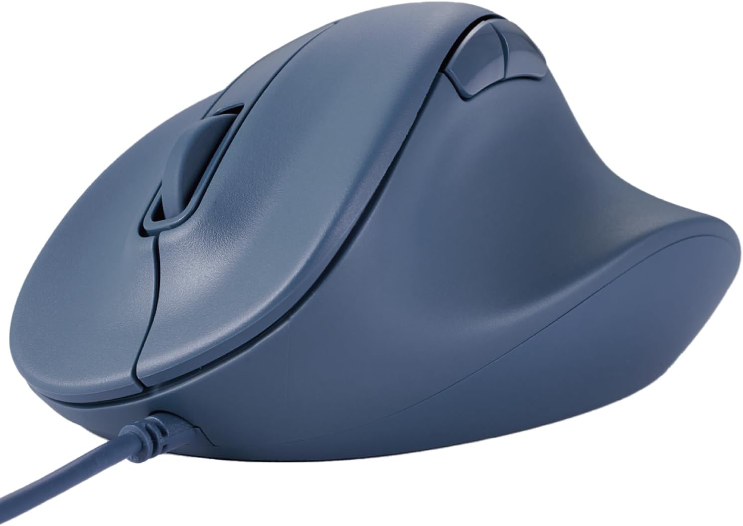 Wired USB Ergonomic Shape Mouse, Silent Click, Right Hand, 2000DPI, 5 Buttons, Optocal Sensor, Compatible with PC, Mac, Laptop, EX-G, Lsize Blue