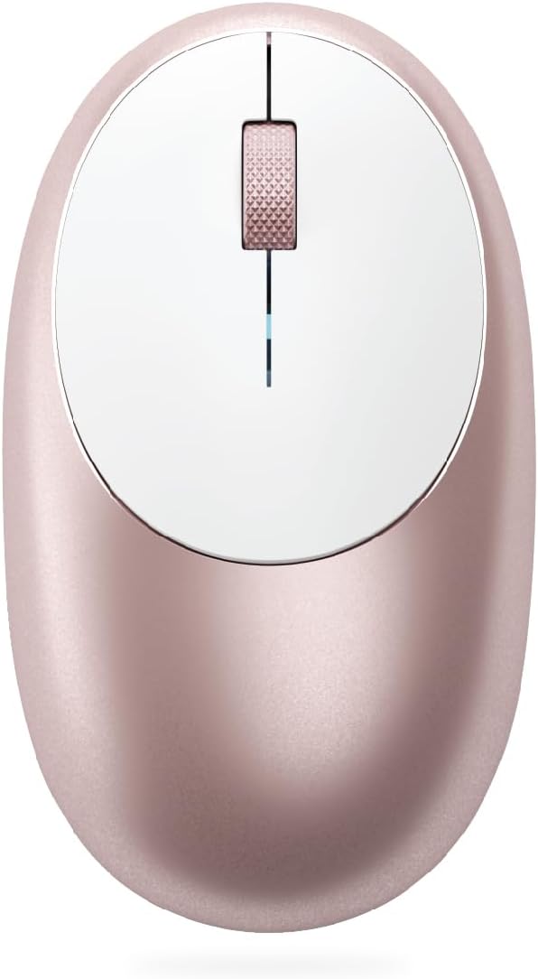 M1 Wireless Bluetooth Mouse, USB-C Rechargeable, Compact & Portable, for Mac/Windows, Compatible with M4/M3/M2 MacBook, Pro, Air/iMac/iPad Pro, iPhone 16/15/14 & More - Rose Gold