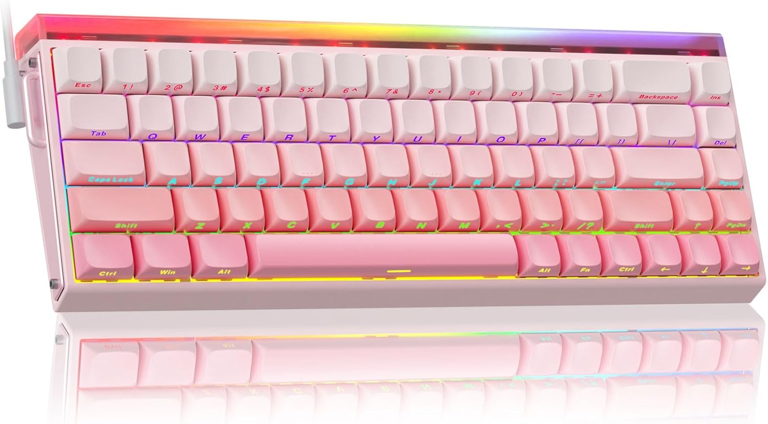 Wired Gaming Keyboard, Hall Effect Magnetic Switch Keyboard with Adjustable Actuation, Rapid Trigger Mode, 8K Hz Polling Rate, 0.125ms Latency,RGB Backlit, Side Printed PBT Keycaps
